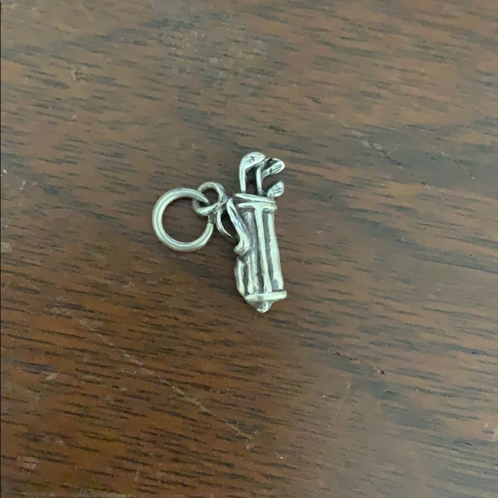 Sterling silver golfer golf bag charm pendant
